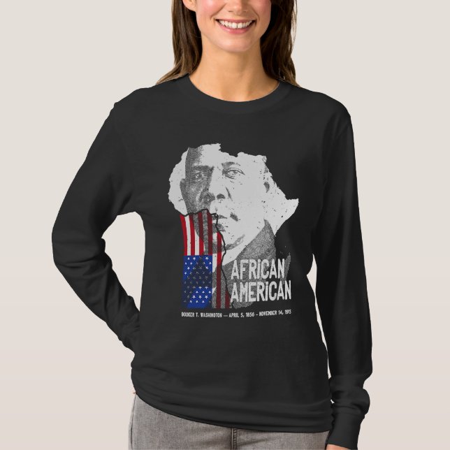 African American Booker T Washington Black History T Shirt (Framsida)
