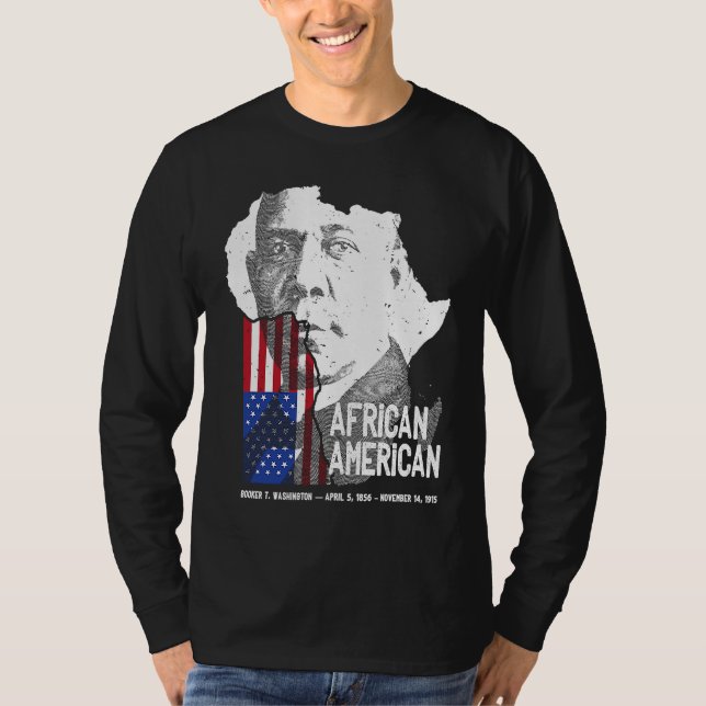 African American Booker T Washington Black History T Shirt (Framsida)