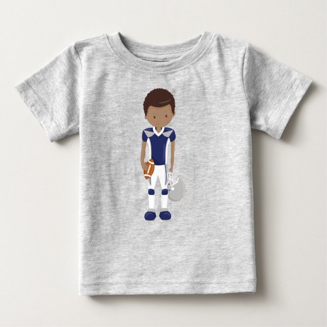 African American Boy, American Football, Rugby T Shirt (Framsida)