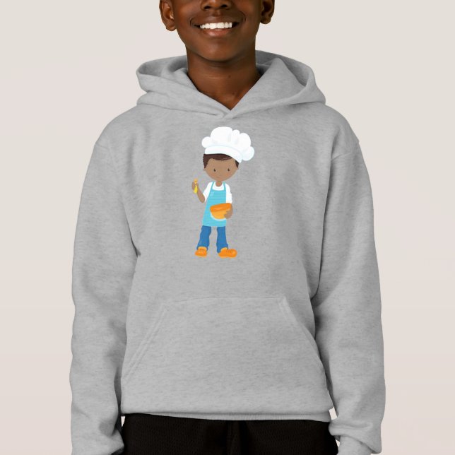 African American Boy, Baking, Baker, Pastry Chef T Shirt (Framsida)