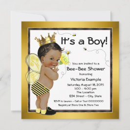 African American Boy Bee Baby Shower Inbjudningar