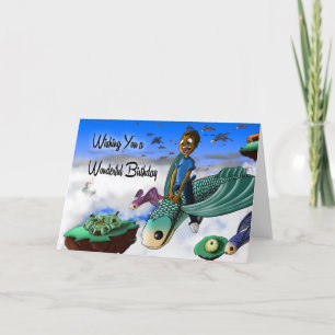 African American Boy Birthday Kort