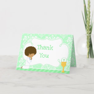 African American Boy First Communion "Tack" Tack Kort
