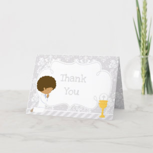 African American Boy First Communion "Tack" Tack Kort