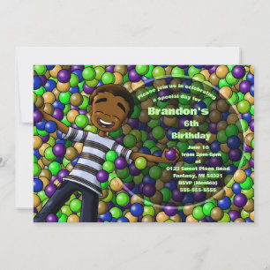 African American Boy Födelsedagsfest Inbjudningar