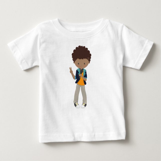 African American Boy, Sten Boy, Band Singer, Music T Shirt (Framsida)
