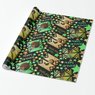 African American Boys Anime Cute Presentpapper