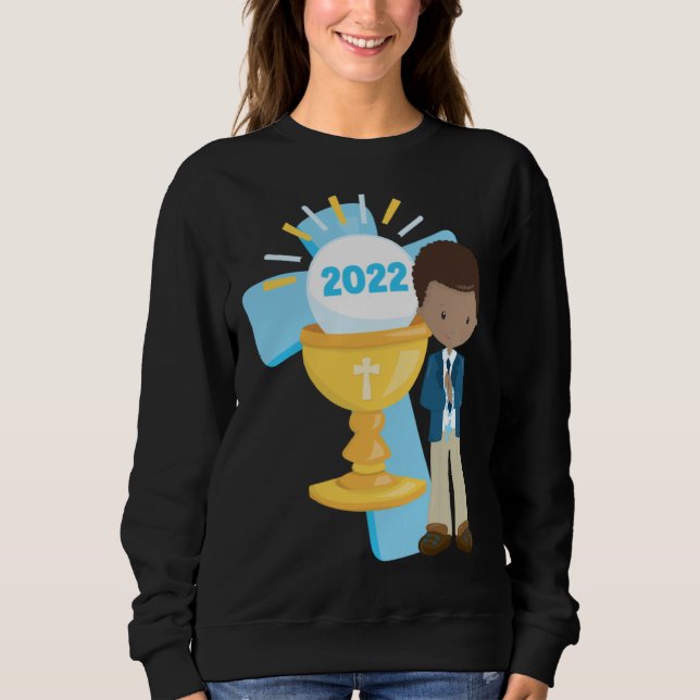 African American Boys First Communion Black Boy Cr T Shirt (Framsida)