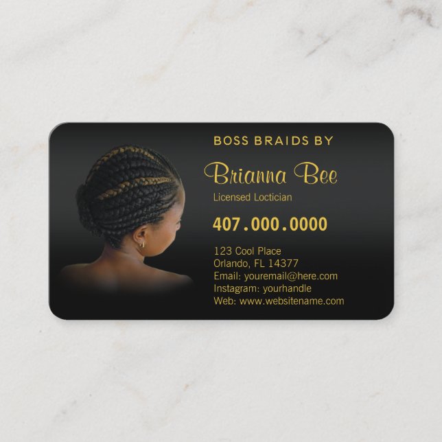 African American Braider Braids Tidsbeställning Kort (Framsida)