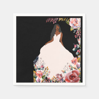 African American Bride Möhippa Napkins Pappersservett