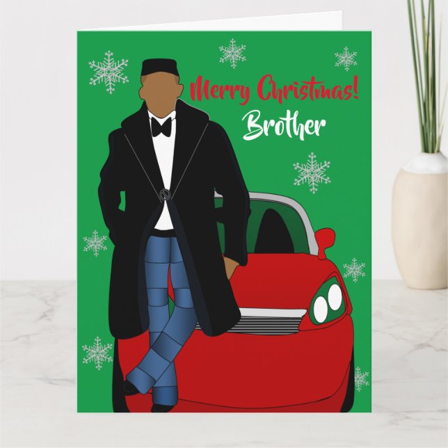 African American Brother God jul Kort (Framsida)