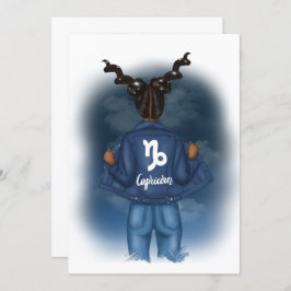 African American Capricorn Zodiac Födelsedagsfest Inbjudningar