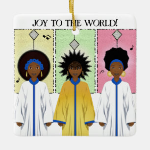 African American Choir jul Julgransprydnad Keramik