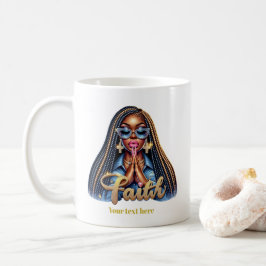 African American Christian Faith Personlig Pray Kaffemugg