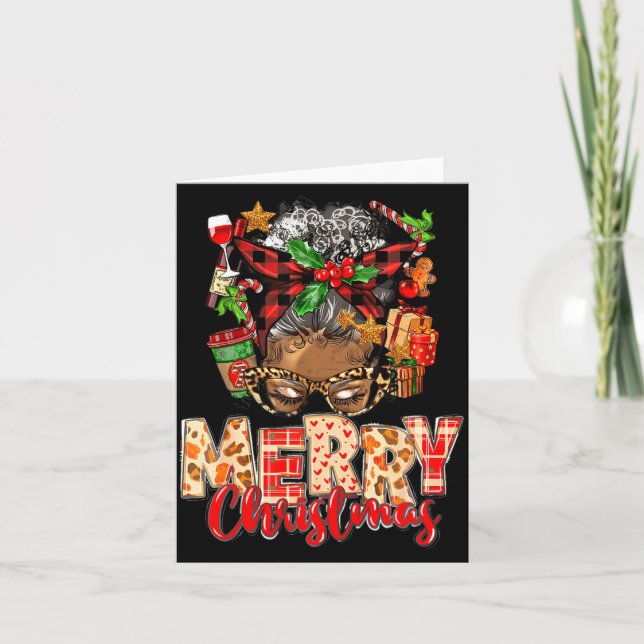 African American Christmas African Black Xmas Mom  Kort (Framsida)