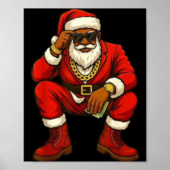 African American Christmas Funny African American  Poster (Framsidan)