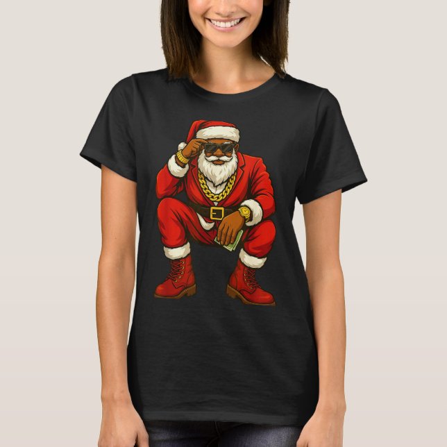 African American Christmas Funny African American  T Shirt (Framsida)