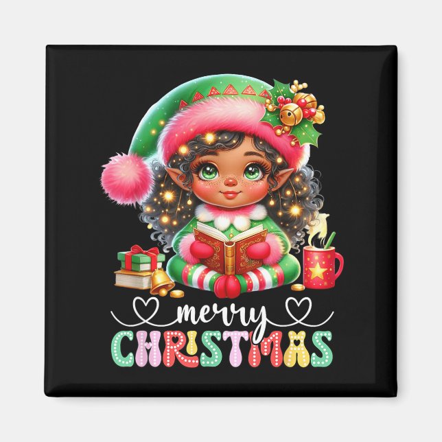 African American Christmas Shirt African Black Wom Magnet (Framsidan)