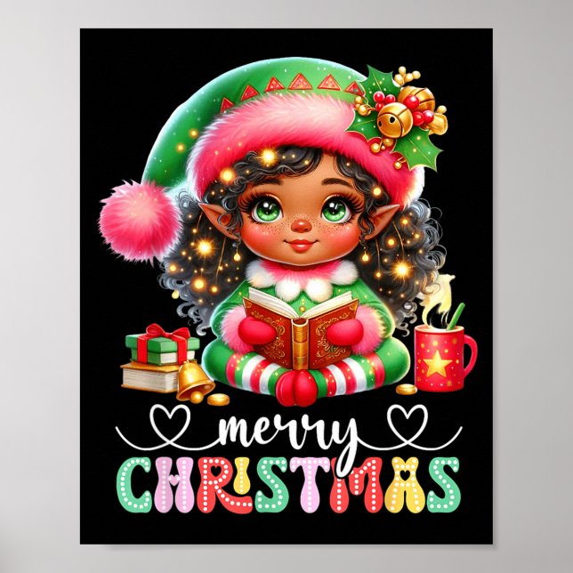 African American Christmas Shirt African Black Wom Poster (Framsidan)