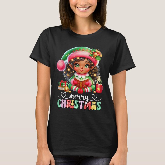 African American Christmas Shirt African Black Wom T Shirt (Framsida)