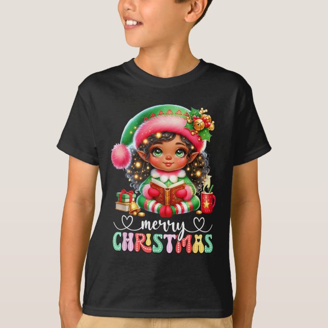 African American Christmas Shirt African Black Wom T Shirt (Framsida)