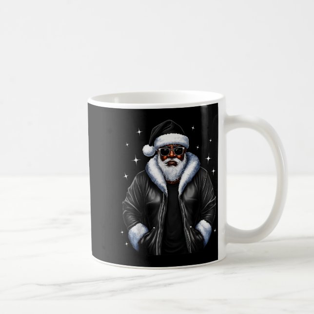 African American Christmas Xmas Afro Santa Claus  Kaffemugg (Höger)