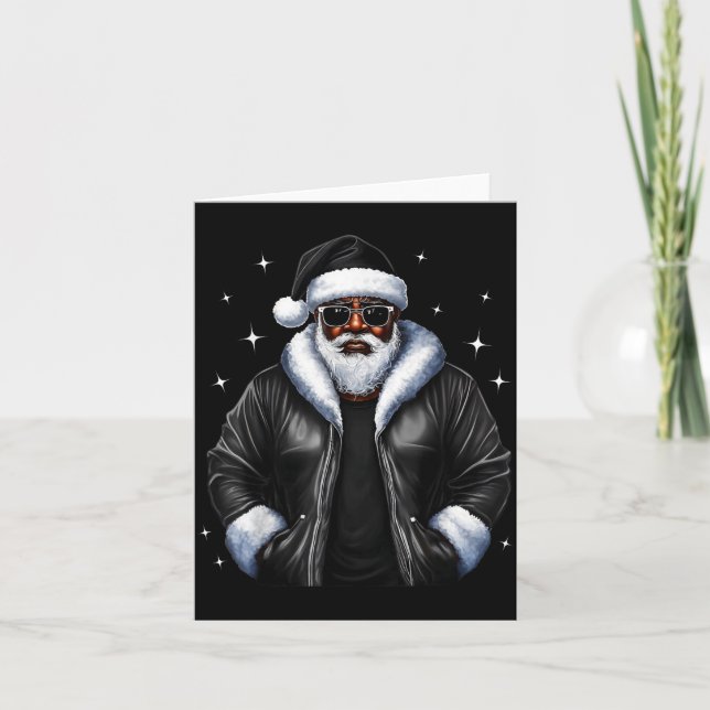 African American Christmas Xmas Afro Santa Claus  Kort (Framsida)