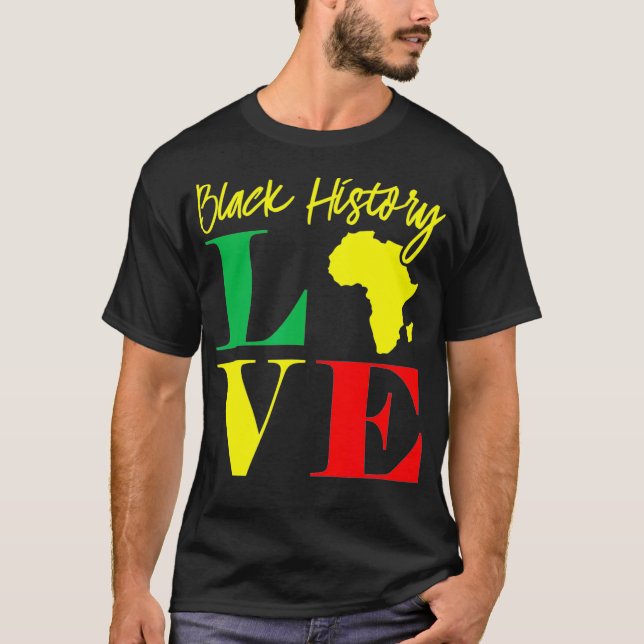 African American Clothing Gift Men Women Black His T Shirt (Framsida)
