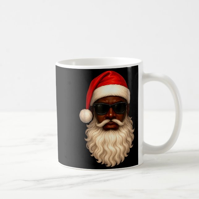 African American Cool Santa Claus Christmas Pajama Kaffemugg (Höger)
