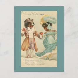 African American Couple Dance Vintage Valentine Vykort