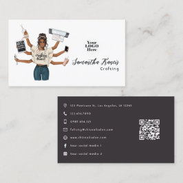 African American Crawing Queen Branding Visitkort