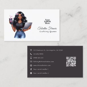 African American Crawing Queen Inspirational Visitkort