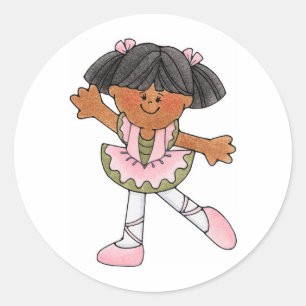 African American Dancing Girl Runt Klistermärke