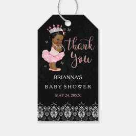 African American Diamond Princess Girl Baby Shower Presentetikett