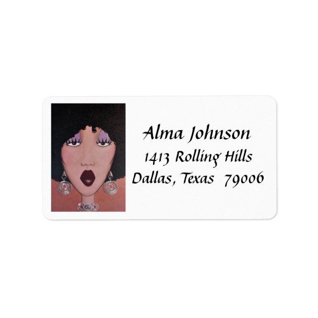 "African American Diva"-Adressetiketter Adressetikett (Framsidan)