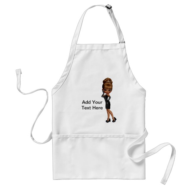 African American Diva Anpassningsbar Apron Förkläde (Framsidan)