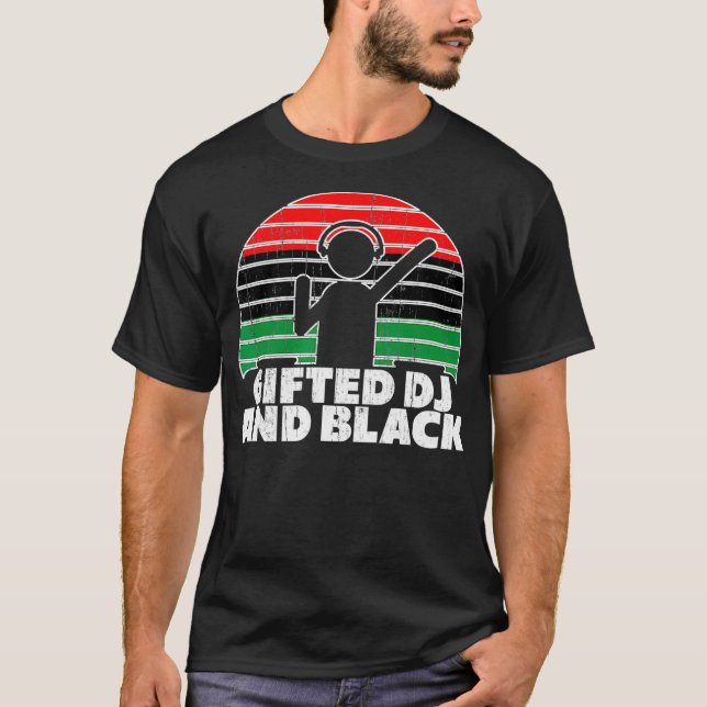 African American DJ Pride - EDM USA Techno Gift T Shirt (Framsida)