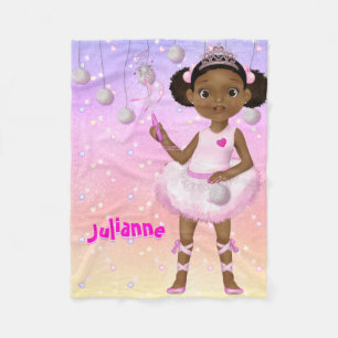 African American Fairy Princess Ballerina Fleecefilt