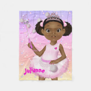 African American Fairy Princess Ballerina Fleecefilt
