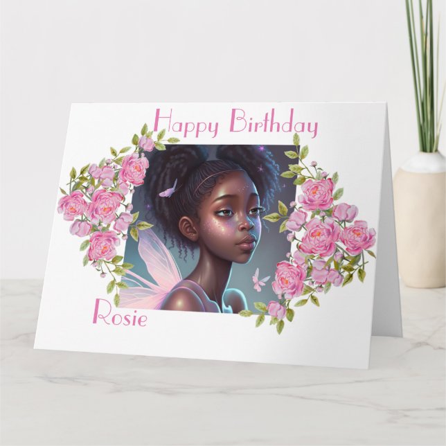 African American Fairy , vackra svarta älv . Kort (Framsida)