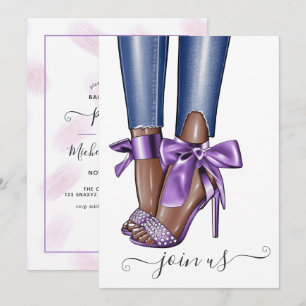 African American Fashionista Bachelorette Inbjudningar