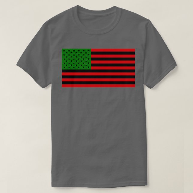 African American Flagga Red Black Grönt T Shirt (Design framsida)