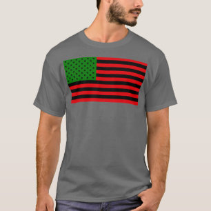 African American Flagga Red Black Grönt T Shirt