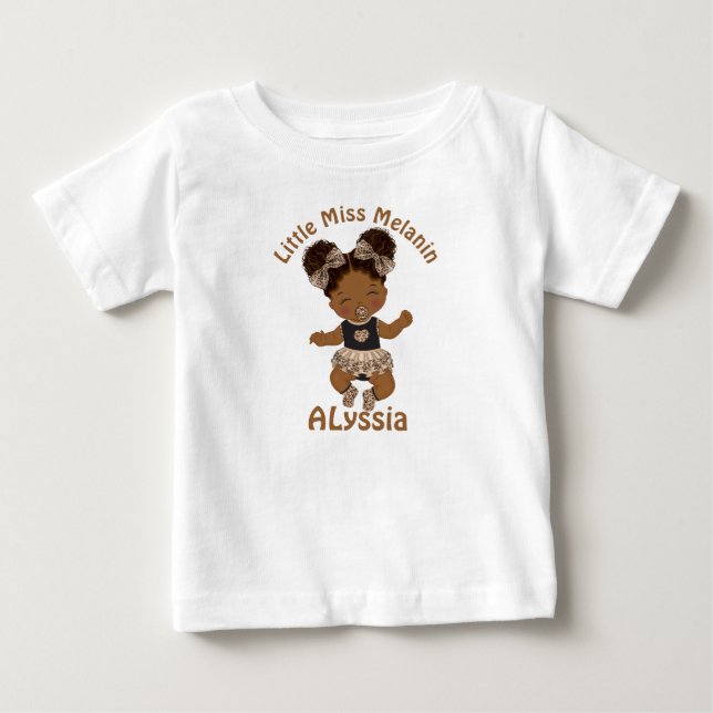 African American Flicka Melanin T-Shirt (Framsida)