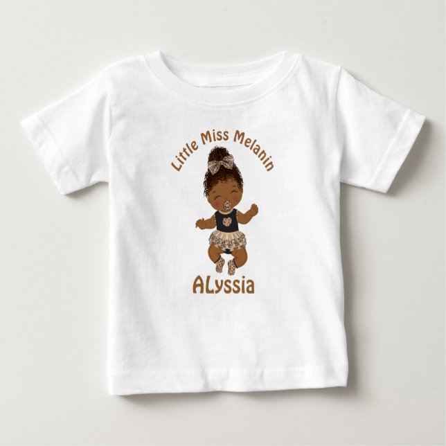 African American Flicka Melanin T-Shirt (Framsida)