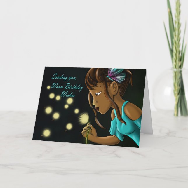 African American Girl and Dandelion Kort (Framsida)