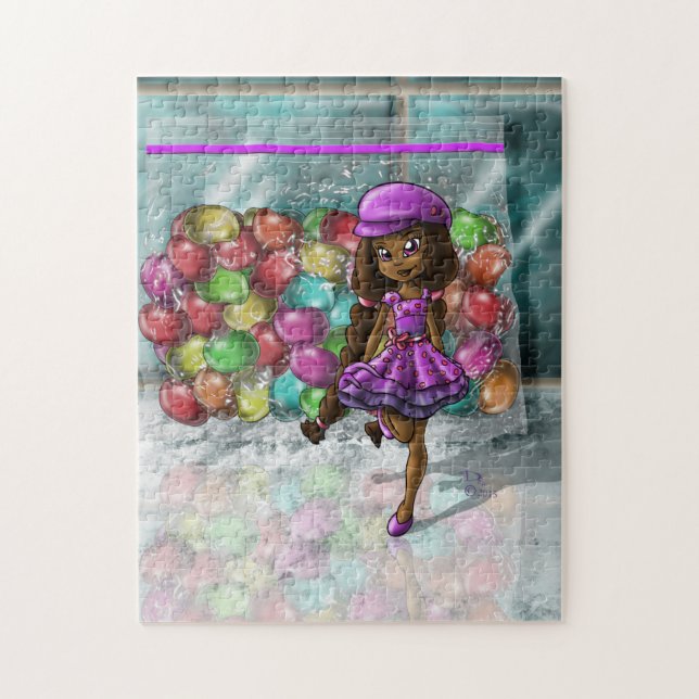 African American Girl and Jellybeans Pussel (Vertikal)