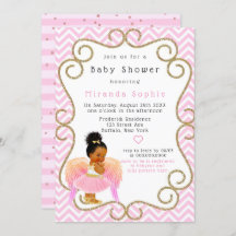 African American Girl Ballerina Baby Shower