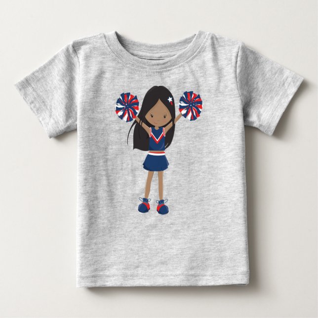 African American Girl, CheerLeaders, Cheerlead T Shirt (Framsida)