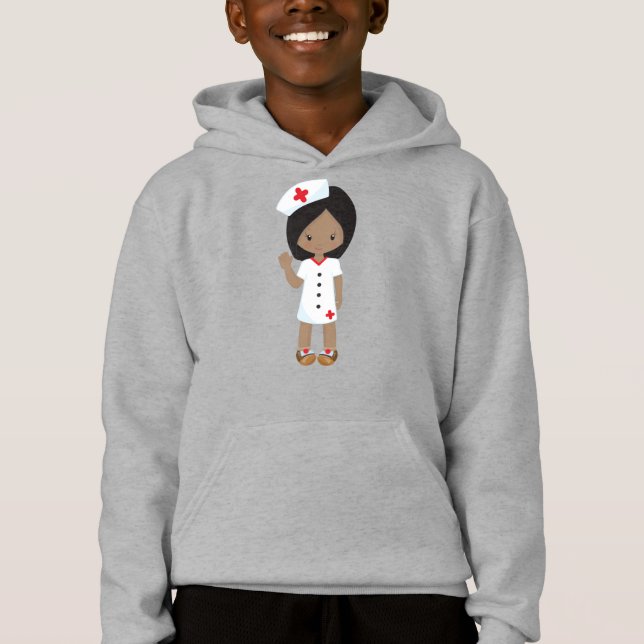 African American Girl, Cute Girl, Nurse, Doktor T Shirt (Framsida)